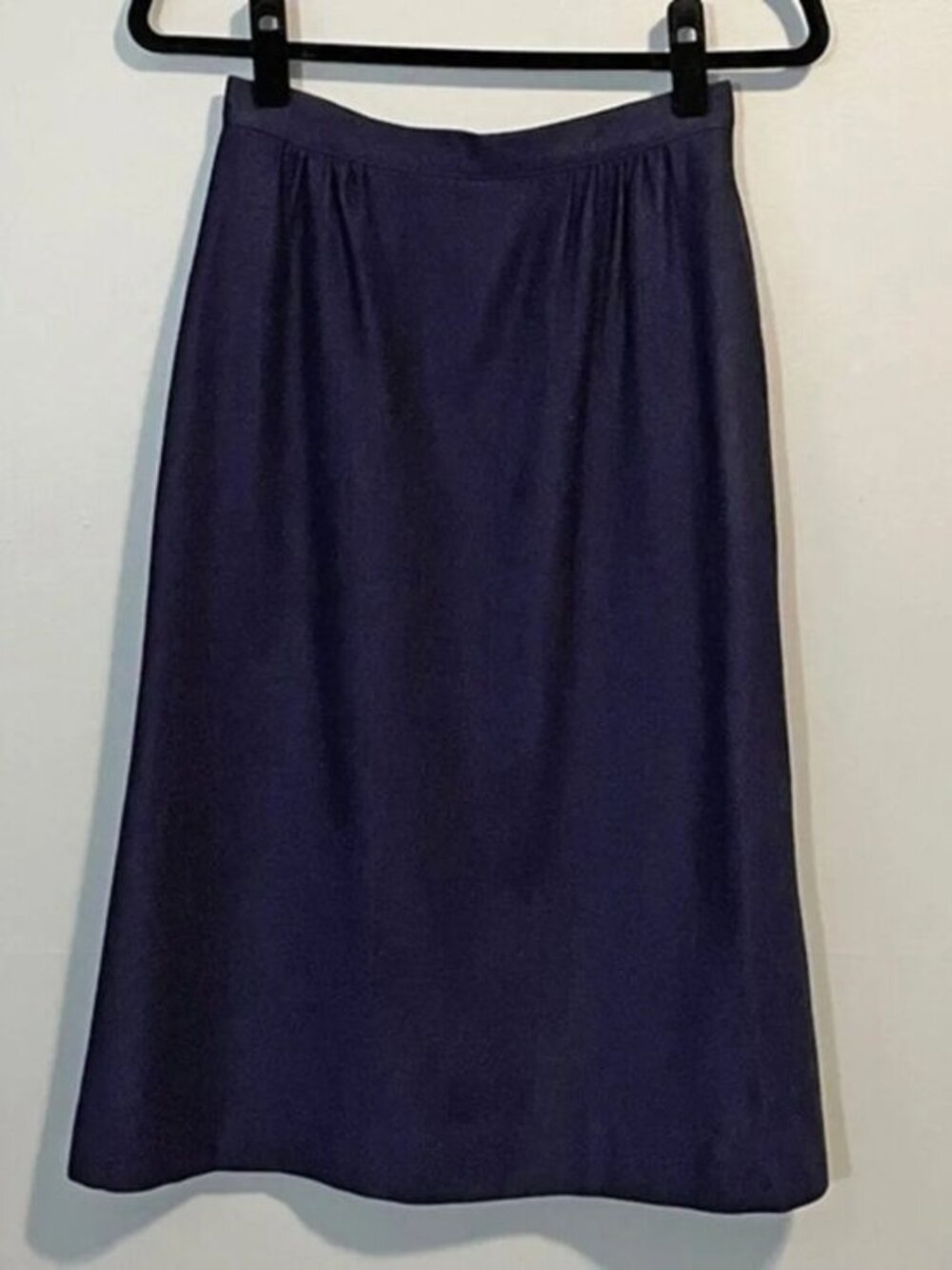 EUC Vintage 100% Wool Navy Midi Skirt tag 8, 2 fit (XS)